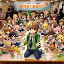 a program through which various Elementary school and Kindergarten schools around Kobe City host activities that focus on English communication and/or cultural exchange, anime style