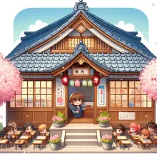 A traditional building-style cram school