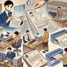'Official documents' for the Kobe Board of Education - various official documents and forms