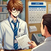 John, a foreign ALT in Japan with the JET Program, requesting sick leave