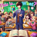 A Japanese teacher (ALT) holding a small box and smiling