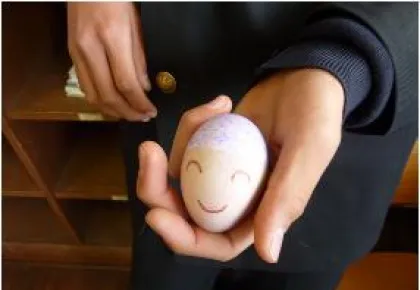 Takeshi's egg in someone's hand