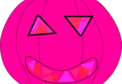 A pink jack o'lantern for halloween