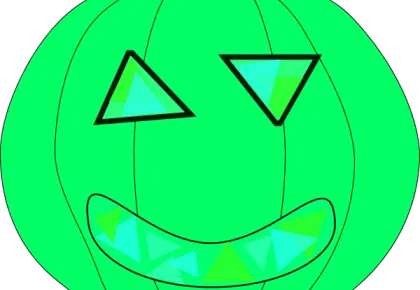 A green jack o'lantern for halloween