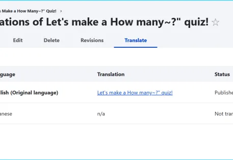 Content translation displaying various positions and statuses