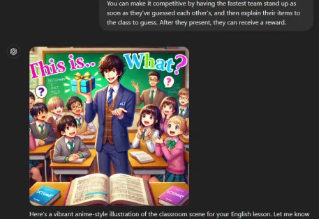 An example of using ChatGPT to generate fun images from a prompt.