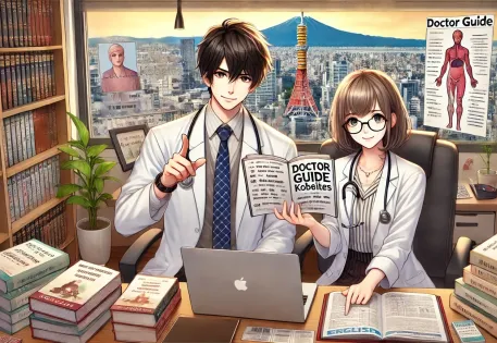 Male and female teachers in a cozy office setting with medical and educational themes